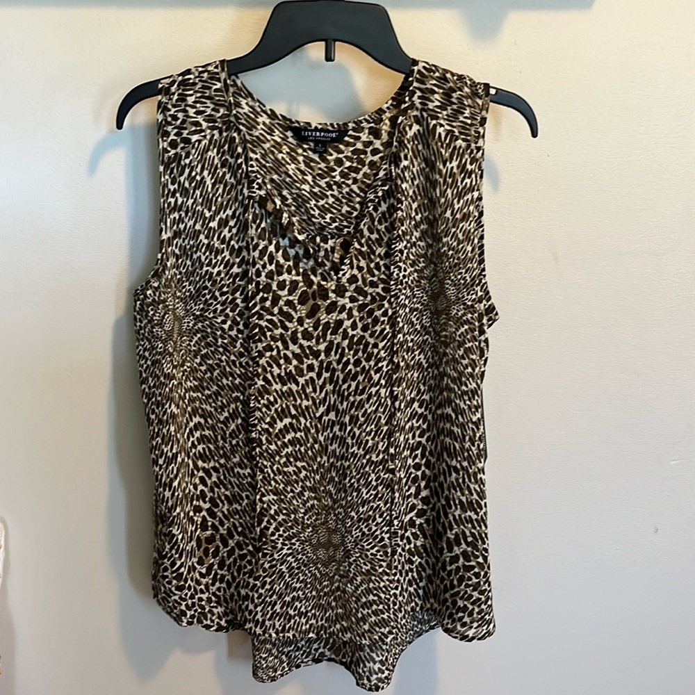 New without tags Liverpool abstract animal print tunic blouse size L